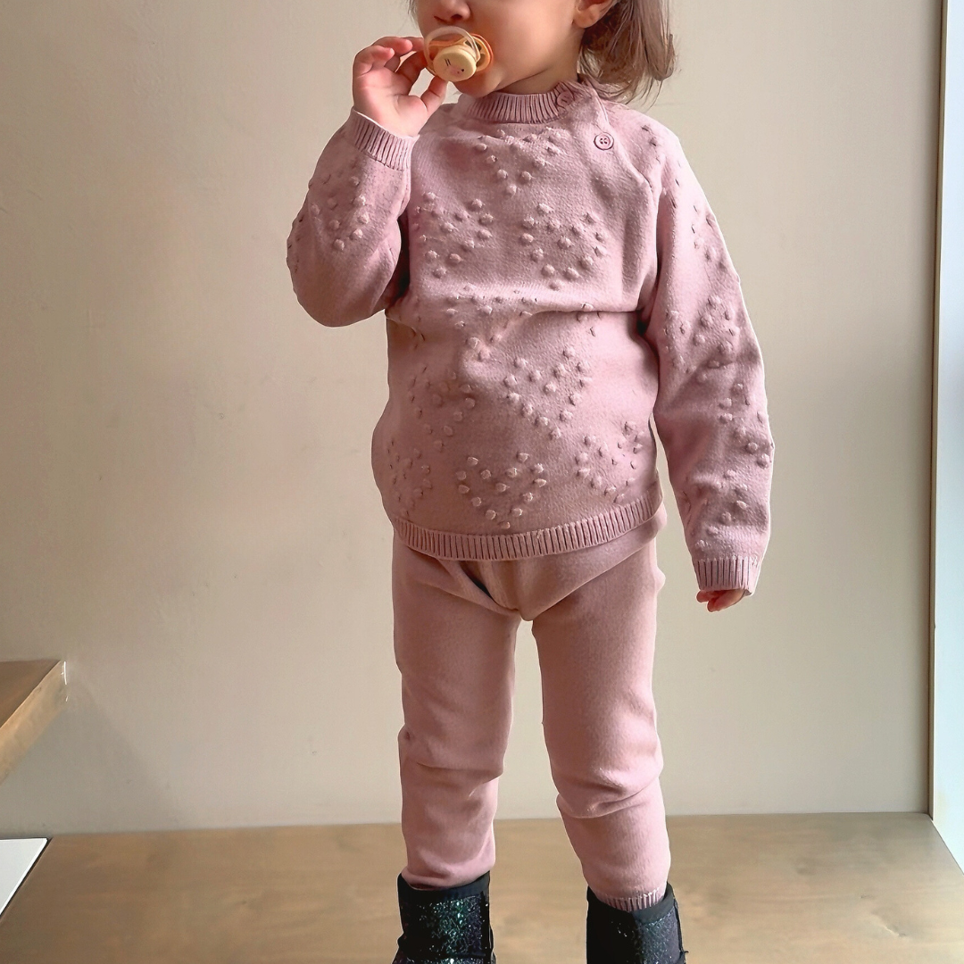 Strickset mit Herzen "Amore"